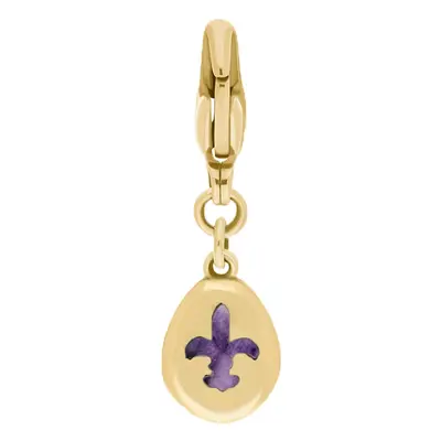 18ct Yellow Gold Blue John Pear Shaped Fleur De Lis Clip Charm