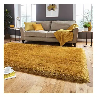 Montana Yellow Luxury Shaggy Rug