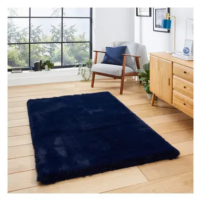 Super Teddy Navy Blue Shaggy Rug