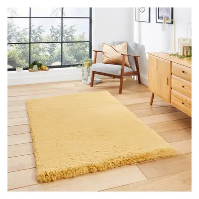 Super Teddy Mustard Yellow Shaggy Rug