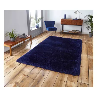 Montana Navy Blue Luxury Shaggy Rug