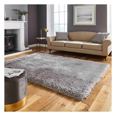 Montana Silver Grey Luxury Shaggy Rug