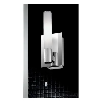 Franklite WB981 Bathroom Wall & Mirror Light With Opal Glass