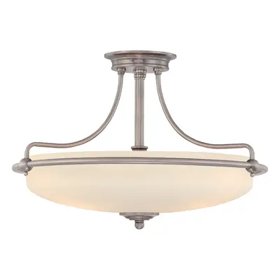 QZ/GRIFFIN/SFMAN 4 Light Med Nickel Semi Flush Ceiling Light