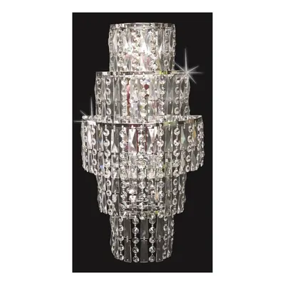 Impex CF03220/WB/CH New York 3 Light Tiered Crystal Wall Light