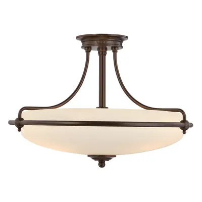 QZ/GRIFFIN/SFMPN 4 Light Med Bronze Semi Flush Ceiling Light