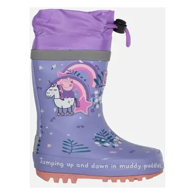 Regatta Childrens/Kids Splash Peppa Pig Unicorn Wellington Boots - Purple - Size: 11