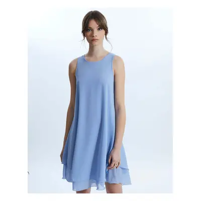 James Lakeland Women's Sleeveless Wave Hem Dress Pale Blue - Size: 8