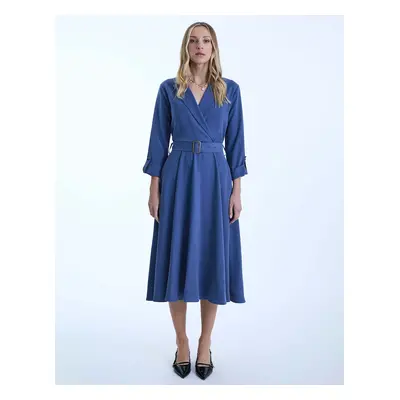 James Lakeland Women's Belted Denim Suit Midi Dress - Size: 14