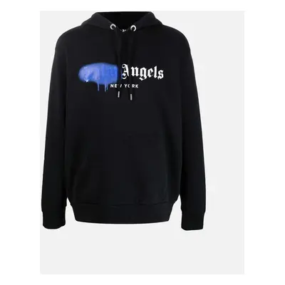 Men's Palm Angels New York Spray Paint Logo Black Hoodie - Size: 44/Regular