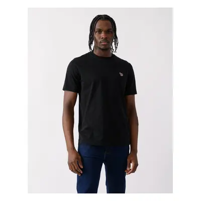 Men's PS Paul Smith Mens Reg Fit T-Shirt with Embroidered Zebra - Black - Size: 40/Regular