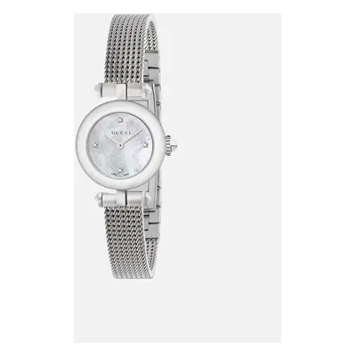 Women's Gucci YA141512 Mother Of Pearl Diamond Dot Dial Ladies Watch - Silver