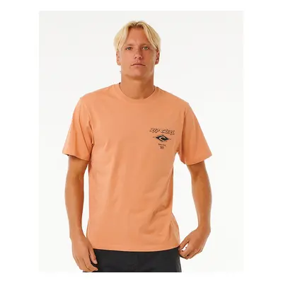 Ripcurl Men's Rip Curl Mens Fade Out Icon Short Sleeve T-Shirt - Cream - Size: 44/Regular