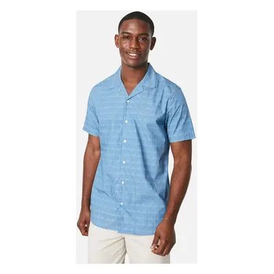 Men's Maine Mens Flow Print Revere Collar Shirt - Blue - Size: 46/Regular