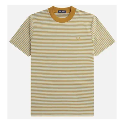 Men's Fred Perry Mens Fine Stripe Heavyweight T-Shirt (Caramel) - Brown - Size: 44/Regular