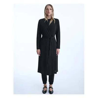 James Lakeland Women's Long Black Jersey Cardigan - Size: 18/20