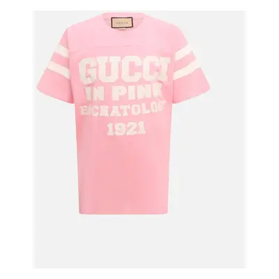 Men's Gucci 25 Eschatology Logo Oversized Fit Pink T-Shirt - Size: 40/Regular