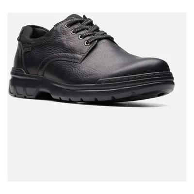 Men's Clarks Rockie WalkGTX waterproof shoe in black leather Extra Wide H fit - Size: 10/H- extr