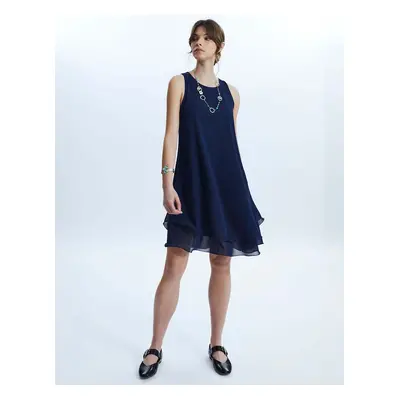 James Lakeland Women's Sleeveless Wave Hem Dress Navy - Size: 18