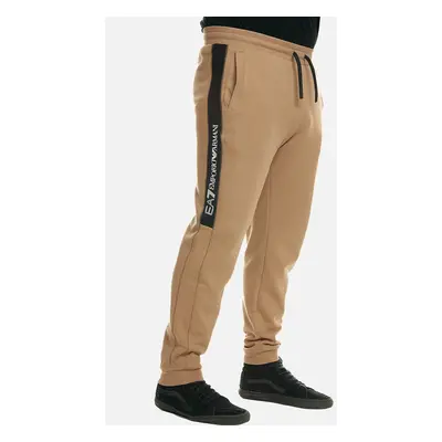 Men's EA7 Mens Taped Leg Logo Joggers (Sand) - Cream/Brown - Size: 44/32