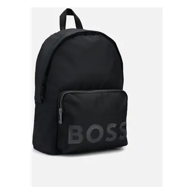 Men's BOSS Orange Catch 2.0 Mens Large Logo Zip-Up Backpack - Black - Size: ONE size