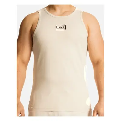 Men's EA7 Mens Small Chest Logo Vest Top (Beige) - Cream - Size: Regular/36