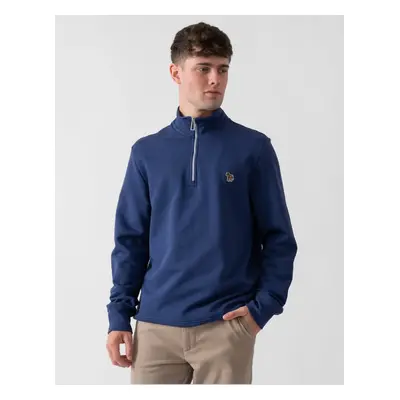 Men's PS Paul Smith Mens Regular Fit Half Zip Sweat Zebra - Blue - Size: 40/Regular