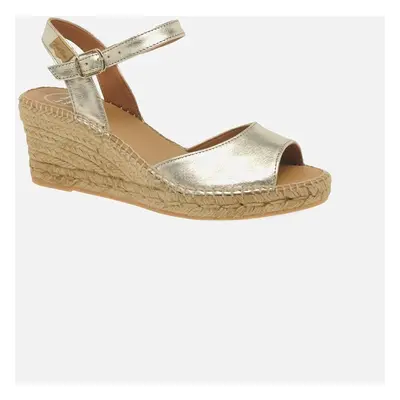 Toni Pons Women's Sia-P Womens Wedge Heel Espadrille Sandals - Gold - Size: 3