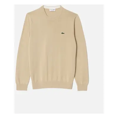 Men's Lacoste Mens Crew Knit Sweatshirt (Sand) - Cream/Brown - Size: 44/Regular