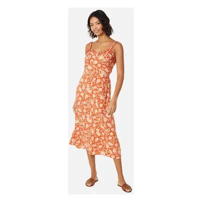 Women's Dorothy Perkins Womens/Ladies Floral Button Through Midi Dress - Red/Orange/Brown - Size