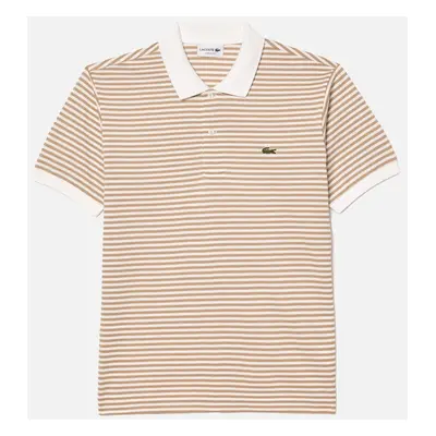 Men's Lacoste Mens Stripe Polo Shirt (Beige/White) - Cream - Size: 42/Regular