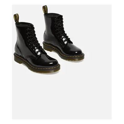 Women's Dr. Martens Womens 1460 Patent Lamper Leather Boots (Black) - Size: 3