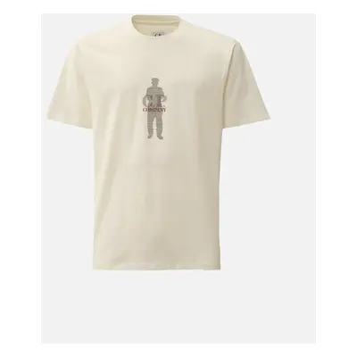 CP Company Men's 30/1 Jersey Waffled British Sailor T-Shirt Cream - White - Size: 40/Regular