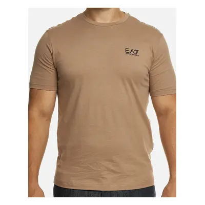 Men's EA7 Mens Core Identity T-Shirt (Sand) - Cream/Brown - Size: 44/Regular