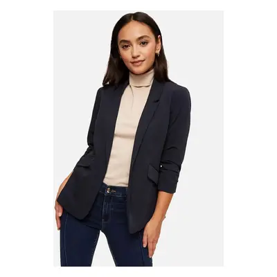 Women's Dorothy Perkins Womens/Ladies Petite Ruched Blazer - Navy - Size: 10