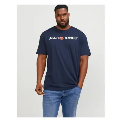 Men's Jack & Jones Mens Corp Big & Tall Short Sleeve T-Shirt - Black - Size: 44/Regular