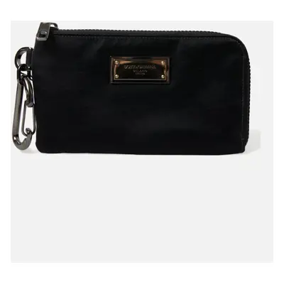 Dolce & Gabbana Women's Nylon and Leather Pouch Bag with Silver Metal Detailing Women - Black - 