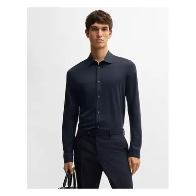 Hugo Boss Men's H-Paver 17 Slim-Fit Shirt - Navy - Size: 44/Regular