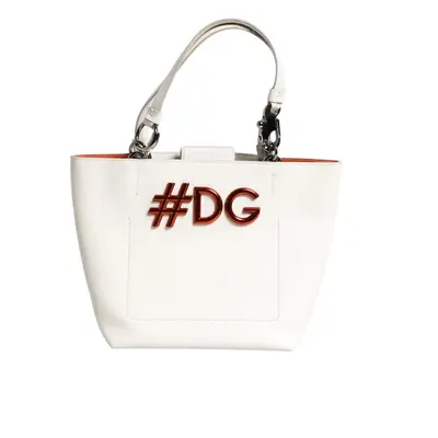 Dolce & Gabbana Women's Leather Tote Bag with Silver-Tone Hardware Women - White - Size: ONE siz