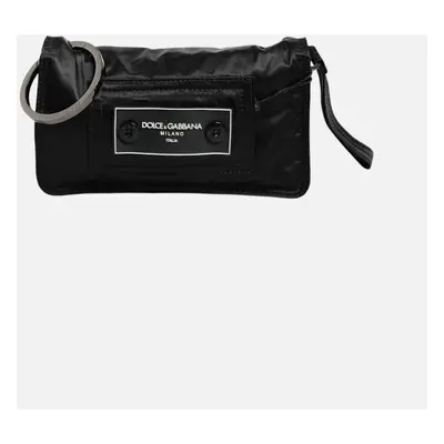 Dolce & Gabbana Women's Womens Fabric Crossbody Bag with Silver-Tone Hardware - Black - Size: ON