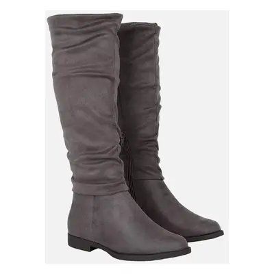 Women's Dorothy Perkins Womens/Ladies Karina Ruched Flat Knee-High Boots - Grey - Size: 6
