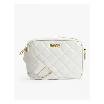 Women's Barbour B.INTL QUILTED SLOANE Womens Crossbody Bag Gloss Silver Birch - White - Size: ON