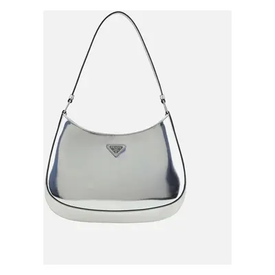Prada Women's Patent Leather Shoulder Bag with Rigid Top Handle Women - Silver - Size: ONE size