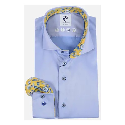 Men's R2 Cut Away collar Long Sleeved Shirt Light Blue - Size: 38