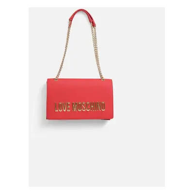 Love Moschino Women's Red Faux Leather Shoulder Bag with Clip Fastening Women - Size: ONE size