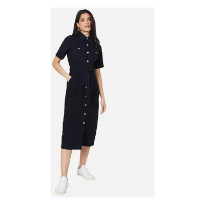 Women's Dorothy Perkins Womens/Ladies Denim Short-Sleeved Midi Dress - Black - Size: 12