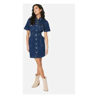 Women's Dorothy Perkins Womens/Ladies Denim Petite Mini Dress - Navy - Size: 10