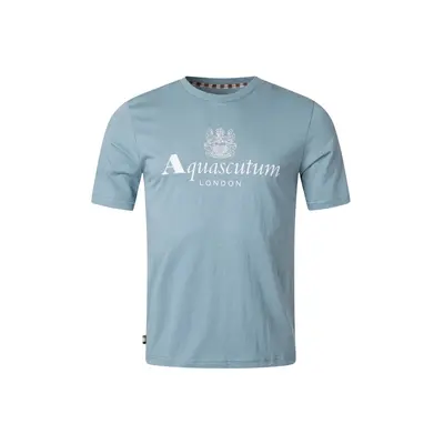 Men's Aquascutum Active Big Logo Blue T-Shirt - Size: 44