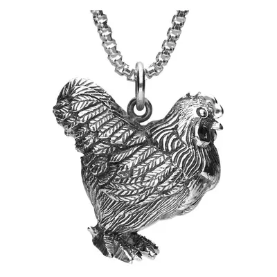 Sterling Silver Easter Large Hen Necklace