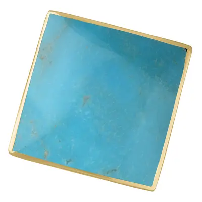 18ct Yellow Gold Turquoise Hallmark Large Rhombus Ring